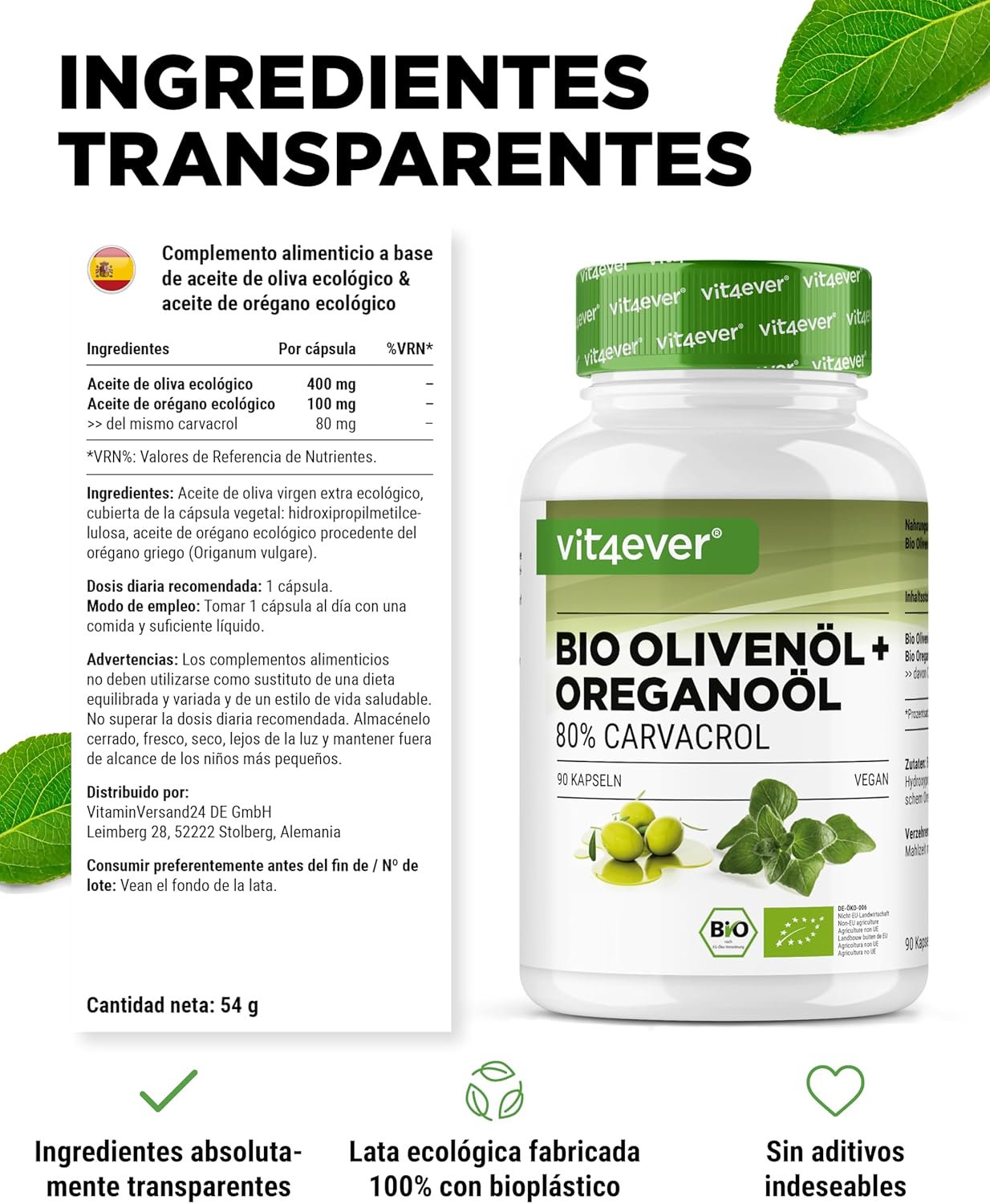 Organic Oregano Oil and Carvacrol 80 mg - 90 Capsules with Controlled Virgin Olive Oil - Greek Oregano High Dose - Vegan