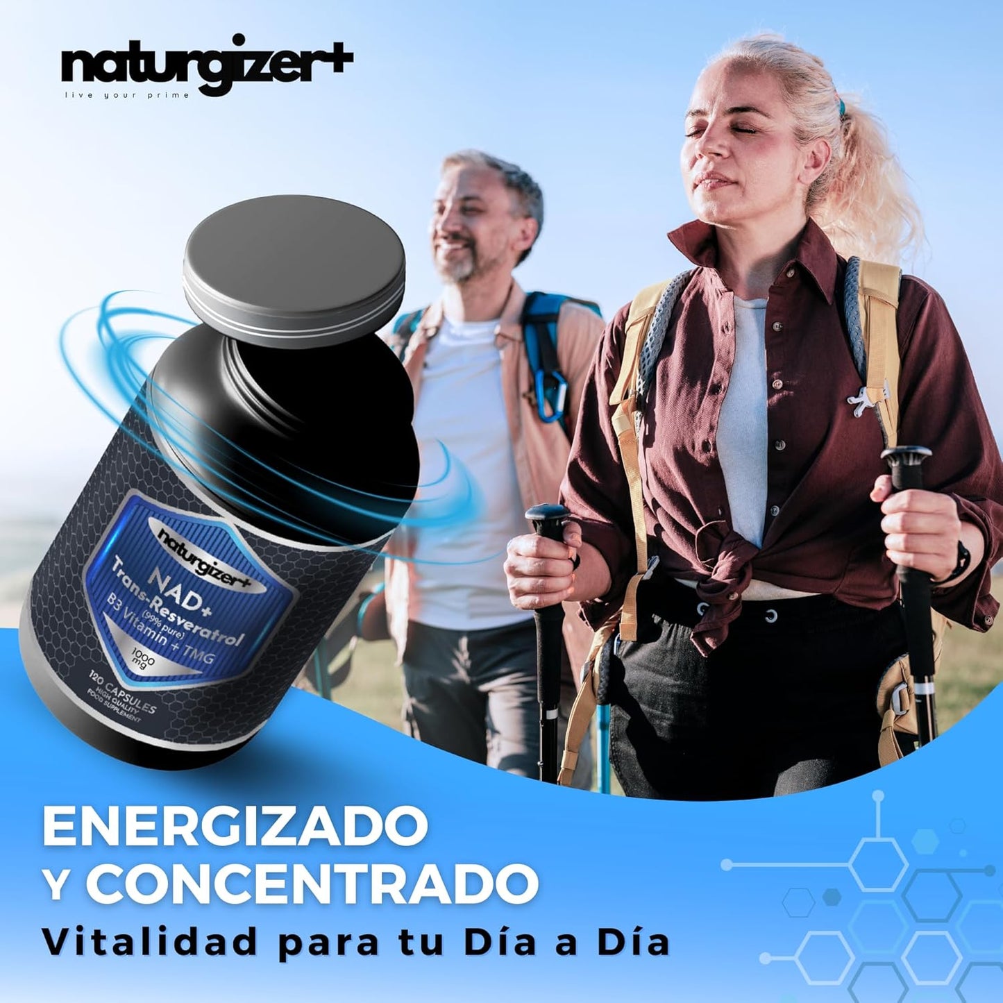 NAD, Resveratrol, Nad Resveratrol, NAD+ LIPOSOMAL,1000 mg (120 caps), Vitamin B3, TMG. Nmn Enhancement, Nicotinamide Riboside. Powerful Anti-Aging and Revitalizing Formula. High Purity. Naturgizer+