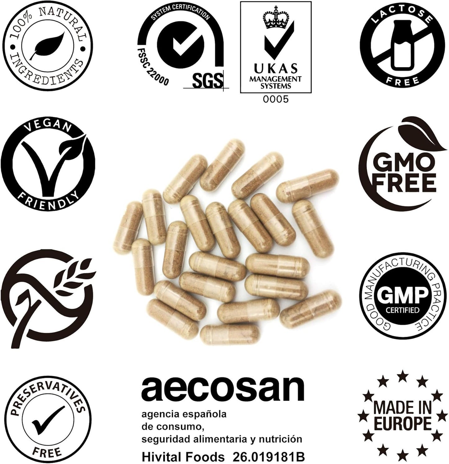 Ashwagandha 9000 mg. 180 Vegan Capsules for 6 Months of Treatment. Natural Extract from Withania Somnifera with 10% Withanolides. Indian Ginseng. Maximum absorption. Made in Spain by HIVITAL