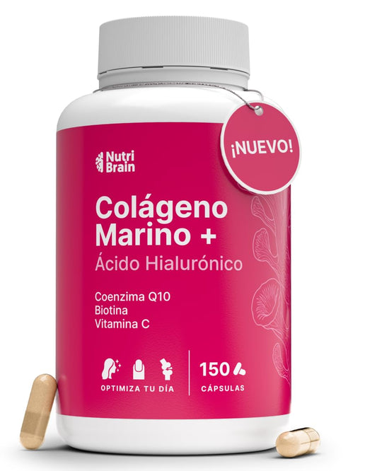 Colágeno Marino Hidrolizado + Ácido Hialurónico, CoQ10 y Biotina – 150 Cápsulas