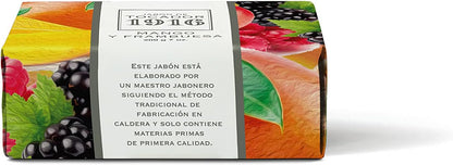 1916 - Mango y Frambuesa 200 gr, Jabón Natural, Piel Limpia y Perfumada, Jabón en Pastilla, Método Tradicional, Jabón de Manos y Facial, Flor y Fruta Mediterránea, Fragancia Deliciosa