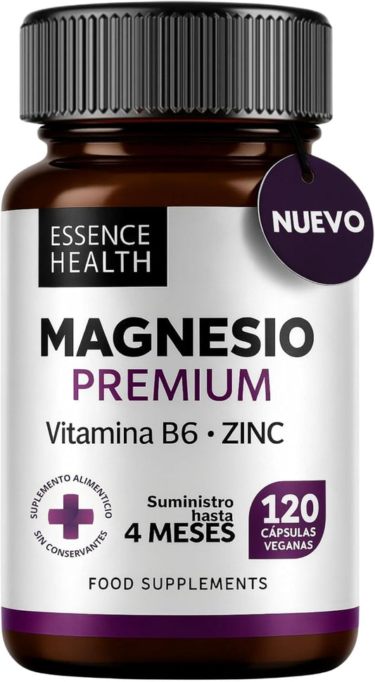 Premium Magnesium Complex 2446mg | High Absorption Bisglycinate + Citrate + Zinc + B6 | 120 Vegan Capsules | Muscle Support, Stress & Energy | 4 in 1
