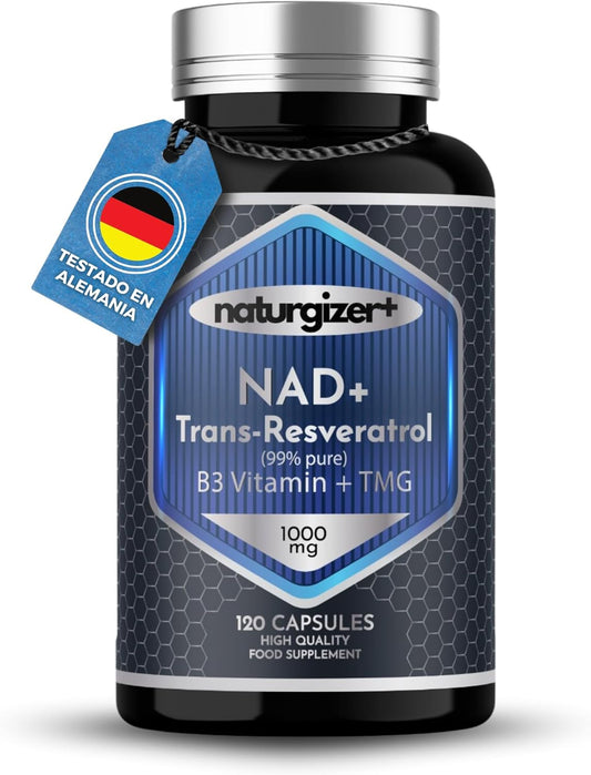 NAD, Resveratrol, Nad Resveratrol, NAD+ LIPOSOMAL,1000 mg (120 caps), Vitamin B3, TMG. Nmn Enhancement, Nicotinamide Riboside. Powerful Anti-Aging and Revitalizing Formula. High Purity. Naturgizer+