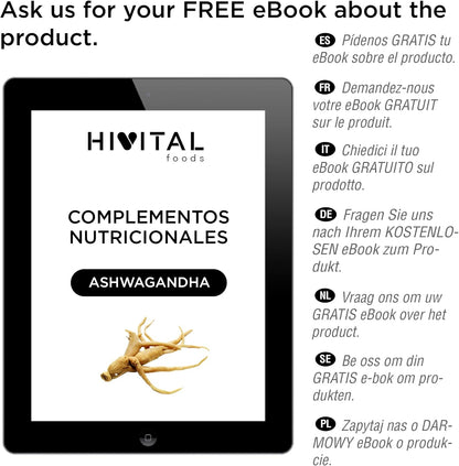 Ashwagandha 9000 mg. 180 Vegan Capsules for 6 Months of Treatment. Natural Extract from Withania Somnifera with 10% Withanolides. Indian Ginseng. Maximum absorption. Made in Spain by HIVITAL